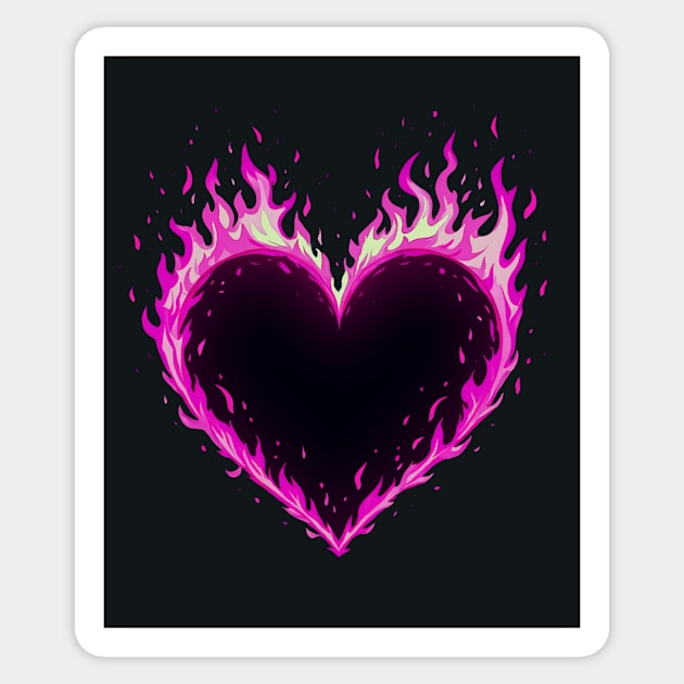 Heart On Fire (Pink) Sticker by CreativeSage